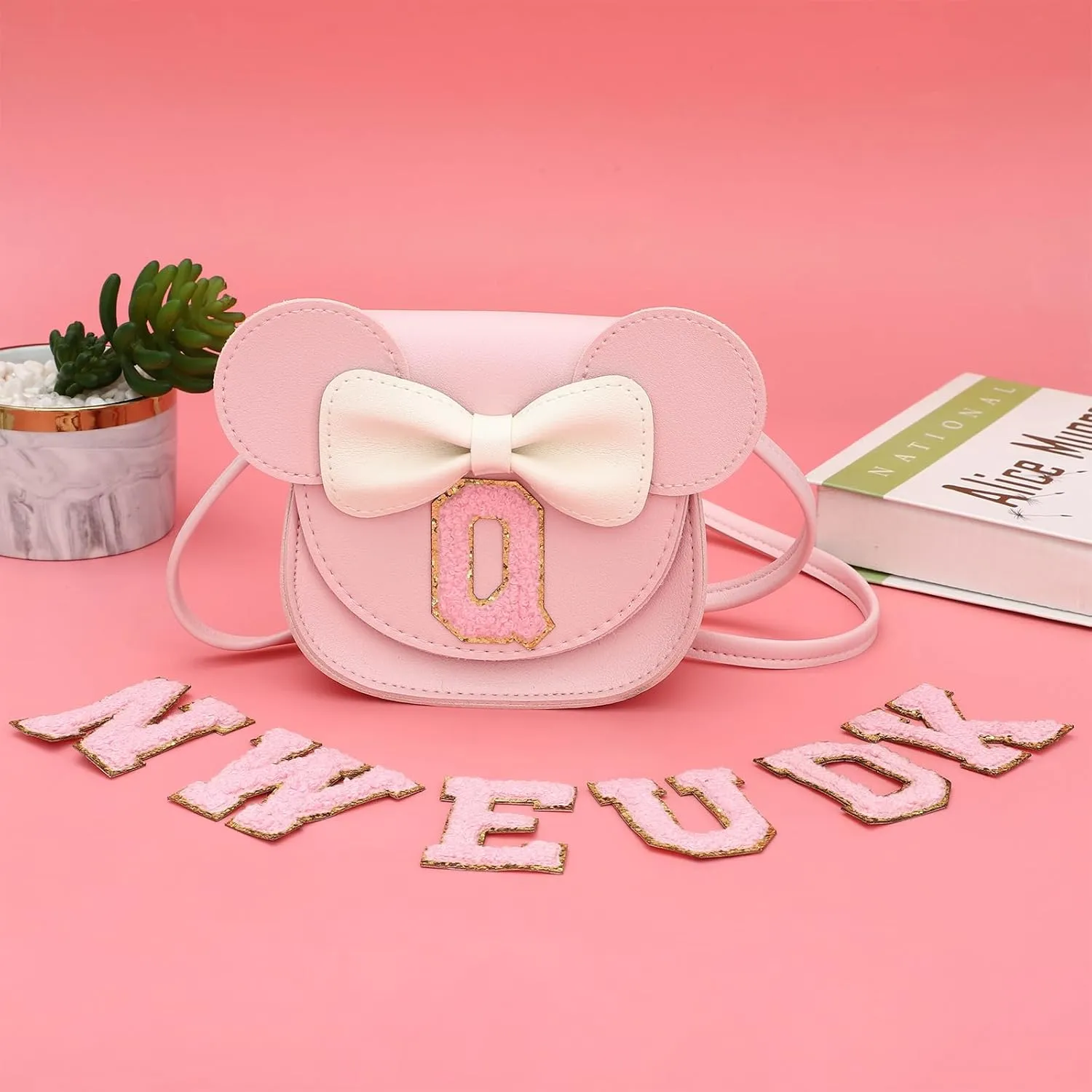 SOTOGO 2 Pieces Little Girls Crossbody Bag Princess Purse Set Toddler Purse Cute Kids Handbag Fashion Sunglass for Girls