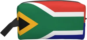 South African flag Print Large Capacity Cosmetic Organizer for Women and Men Portable Travel Makeup Pouch