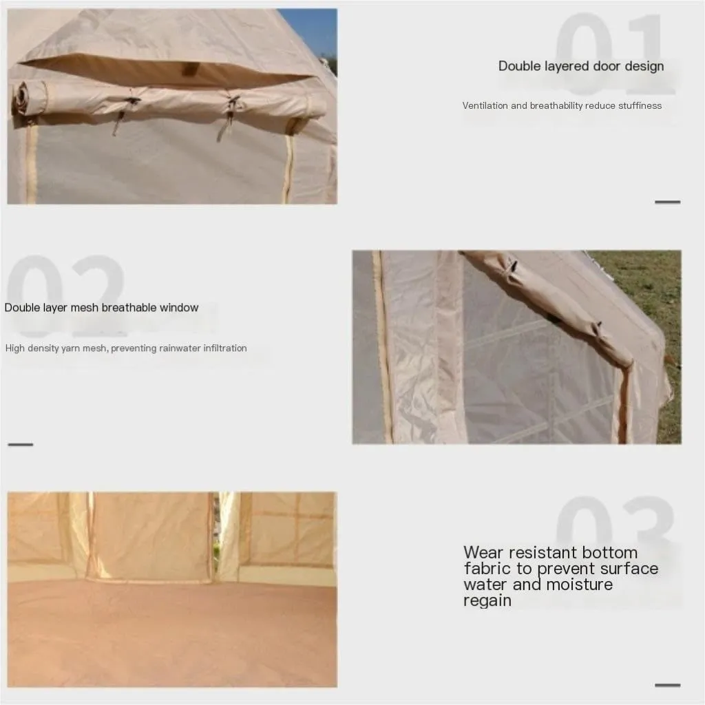 Spacious and Lightweight Portable Outdoor Inflatable Tent 6.3㎡ Inflatable Tent Travel Tent Free Tent Rain-Proof and Mosquito-Proof Tent Outdoor Tent