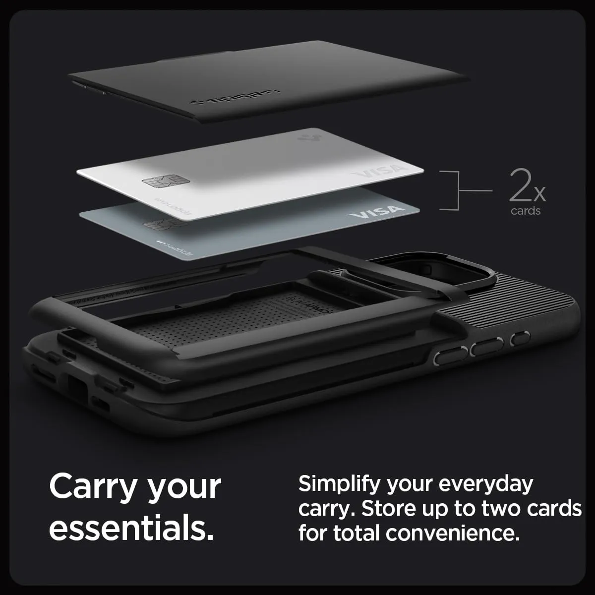 Spigen Slim Armor CS Designed for iPhone 15 Pro Case (2023) [Military-Grade Protection] - Black