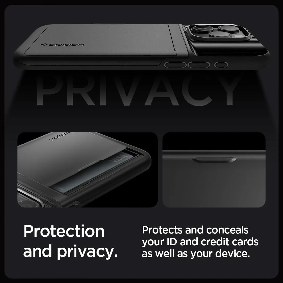 Spigen Slim Armor CS Designed for iPhone 15 Pro Case (2023) [Military-Grade Protection] - Black