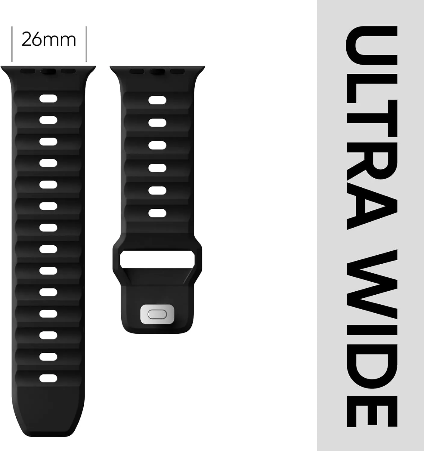 Sport Bands 6-Pack Compatible with Apple Watch Ultra 2 Band 49mm 46mm 45mm 44mm 42mm, Wide Soft Silicone Wristbands Waterproof Strap Men for iWatch Series 10 9 8 7 6 5 4 3 SE Ultra
