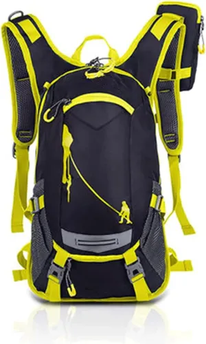 Sports Backpack,18L Lightweight Outdoor Hiking Bag, Double-Shoulder Foldable Backpack, Ultra-Light, Easy to Store and Portable, Outdoor Waterproof, Travel Hiking and Hiking (Color : Red) (Yellow )
