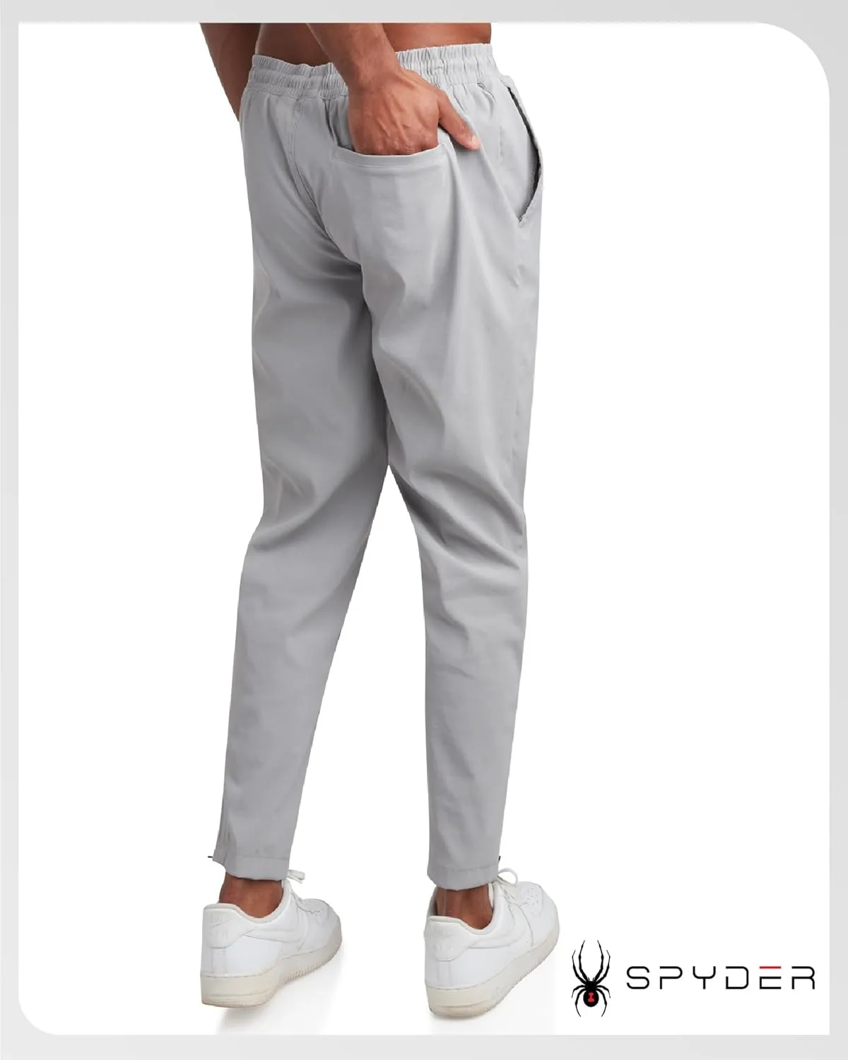 Spyder Mens Sweatpants - Athletic Nylon Stretch Pull On Workout Mens Jogger Pants with Drawstring and Pockets (Sizes: S-XL)