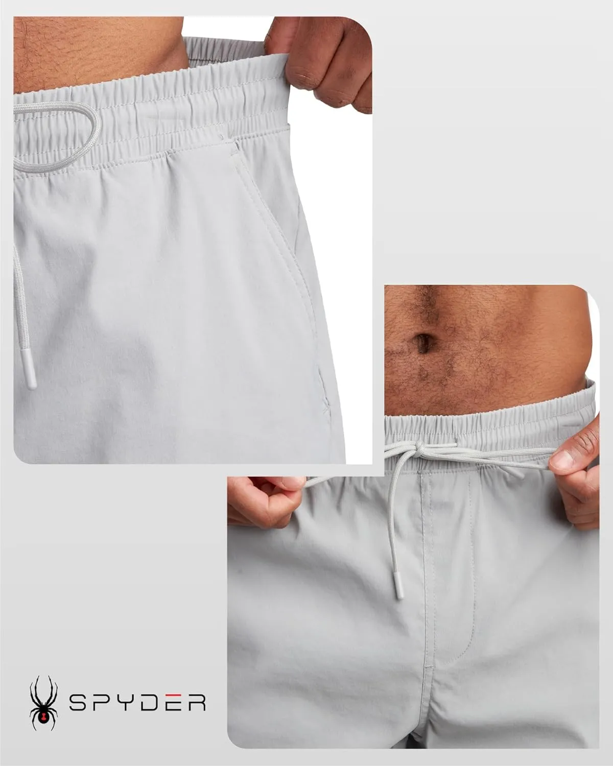 Spyder Mens Sweatpants - Athletic Nylon Stretch Pull On Workout Mens Jogger Pants with Drawstring and Pockets (Sizes: S-XL)