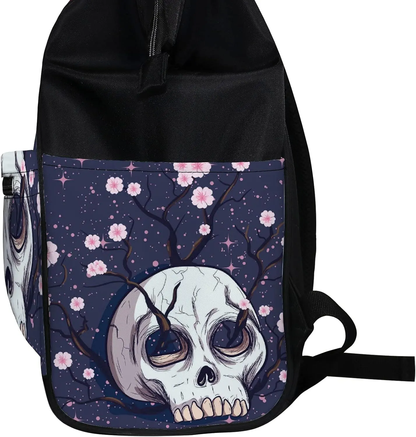 Stars Twinkle Flower Tree Growing Out Human Skull Diaper Bag Backpack, waterproof backpack Baby Nappy Changing Bags Laptop Backpack for Travel, Large Capacity, Durable and Stylish for Woman and Men.
