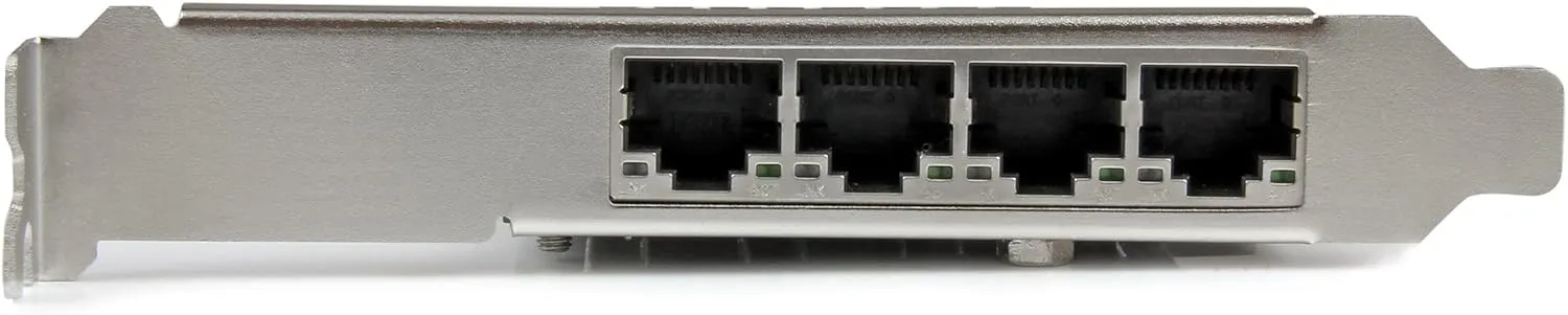 StarTech.com 4 Port PCIe Network Card - RJ45 Port - Intel i350 Chipset - Ethernet Server / Desktop Network Card – Dual Gigabit NIC Card (ST4000SPEXI),Black