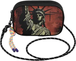 Statue Liberty American Flags Crossbody Bag for Women Cell Phone Purses Women's Small Shoulder Handbags Wallet Purse with Strap