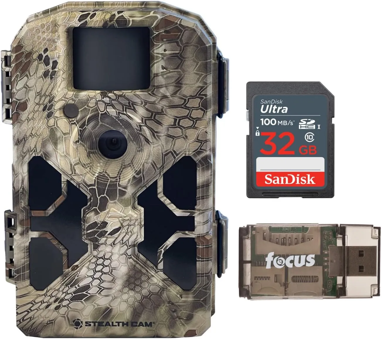Stealth Cam 2020 G42NG 24MP Trail Camera and Memory Card Bundle. No-Glow Flash, 100-Ft. IR Range, Kryptek Camo (3 Items)