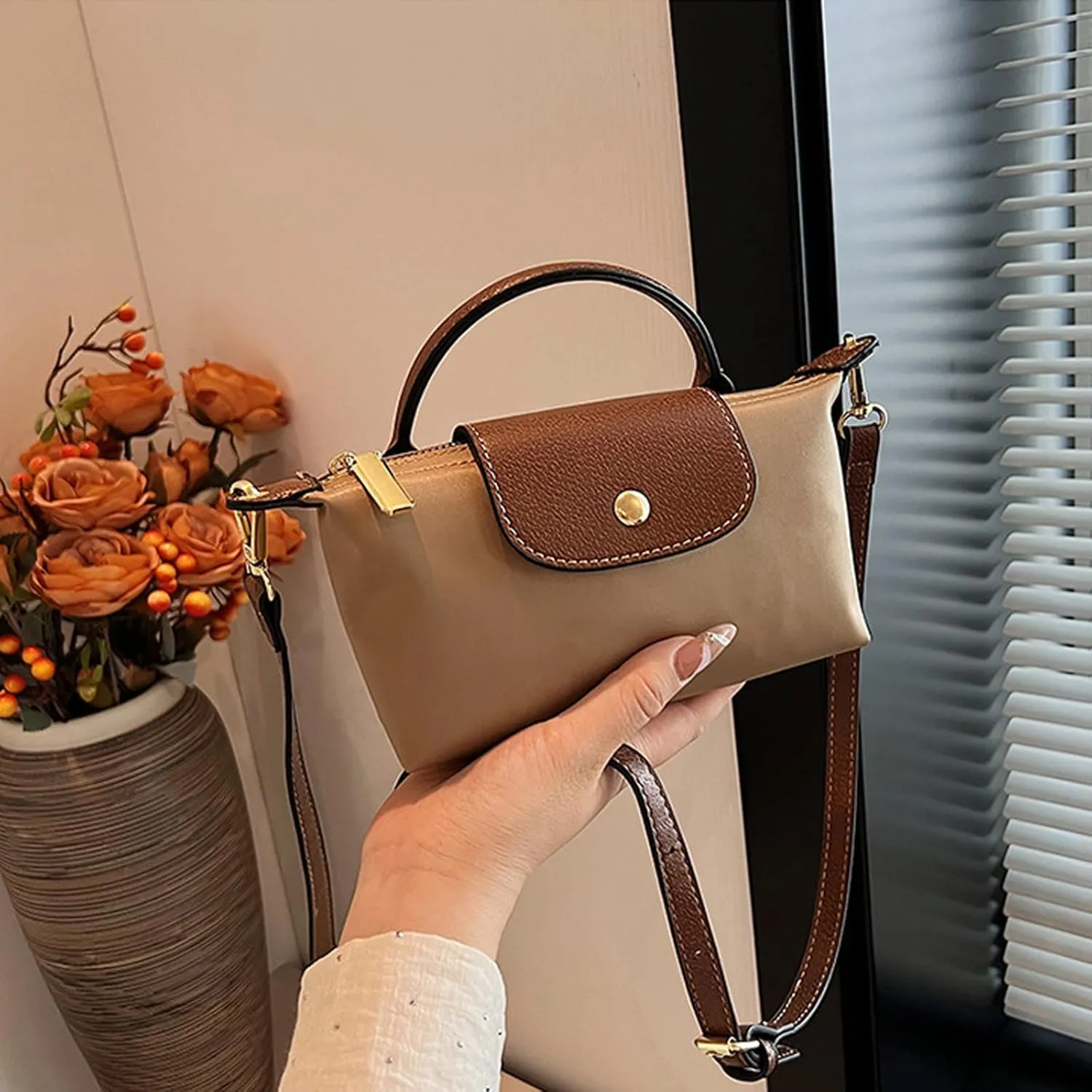 Stellaya Women's Fashion Colorblock Mini Crossbody Bag, Solid Color Square Purse With Adjustable Strap, Elegant Handbag Purse