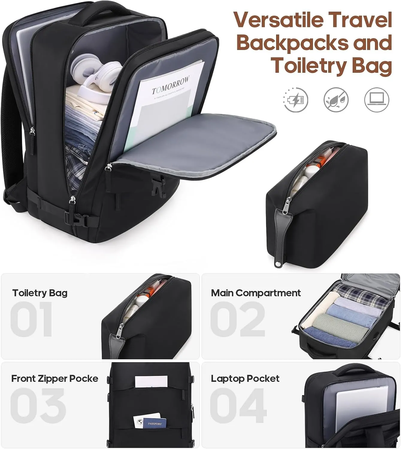 Suitcase Set 3 Piece, 20 IN Carry On Luggage with PC Hard Shell, TSA Lock Spinner Wheels Extension Handle Suitcase Set, Luggage Set With Fully Lined Interior