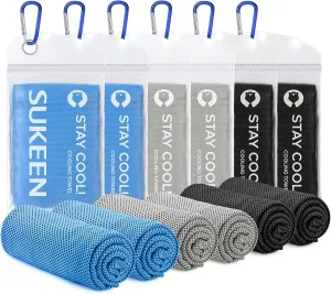Sukeen Cooling Towels for Neck and Face (40" x 12"), Cooling Towel 6 Pack, Microfiber Best Sports Cooling Cool Towels for Hot Weather, Soft Breathable Cooling Towels for Sweat Athletes Men Women