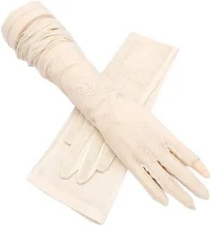 Summer Sunblock Gloves Long Ice Silk Driving Arm Sleeve Gloves UV Sun Protection Sleeves Sunscreen Gloves