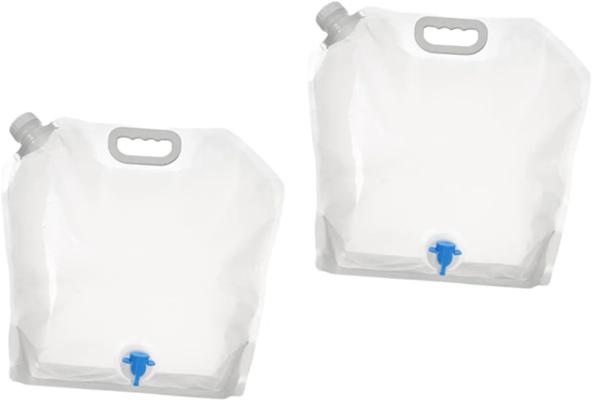 SUPVOX 2pcs Large Capacity Folding Water Storage Bag Portable Water Container for Outdoor Activities Camping Hiking Fishing and Survival and Space-saving Design