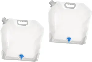 SUPVOX 2pcs Large Capacity Folding Water Storage Bag Portable Water Container for Outdoor Activities Camping Hiking Fishing and Survival and Space-saving Design