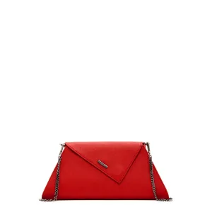 SUSU Red Clutch Bag Leather Clutch Purse Crossbody Evening Purse Unique Women's Red Handbag