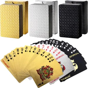 Suwimut 6 Pack Playing Cards, Waterproof Plastic Playing Card Standard Index Card Decks Bulk, Premium Foil Decks of Cards for Adults, Family, Party, Magic Trick Game Tool
