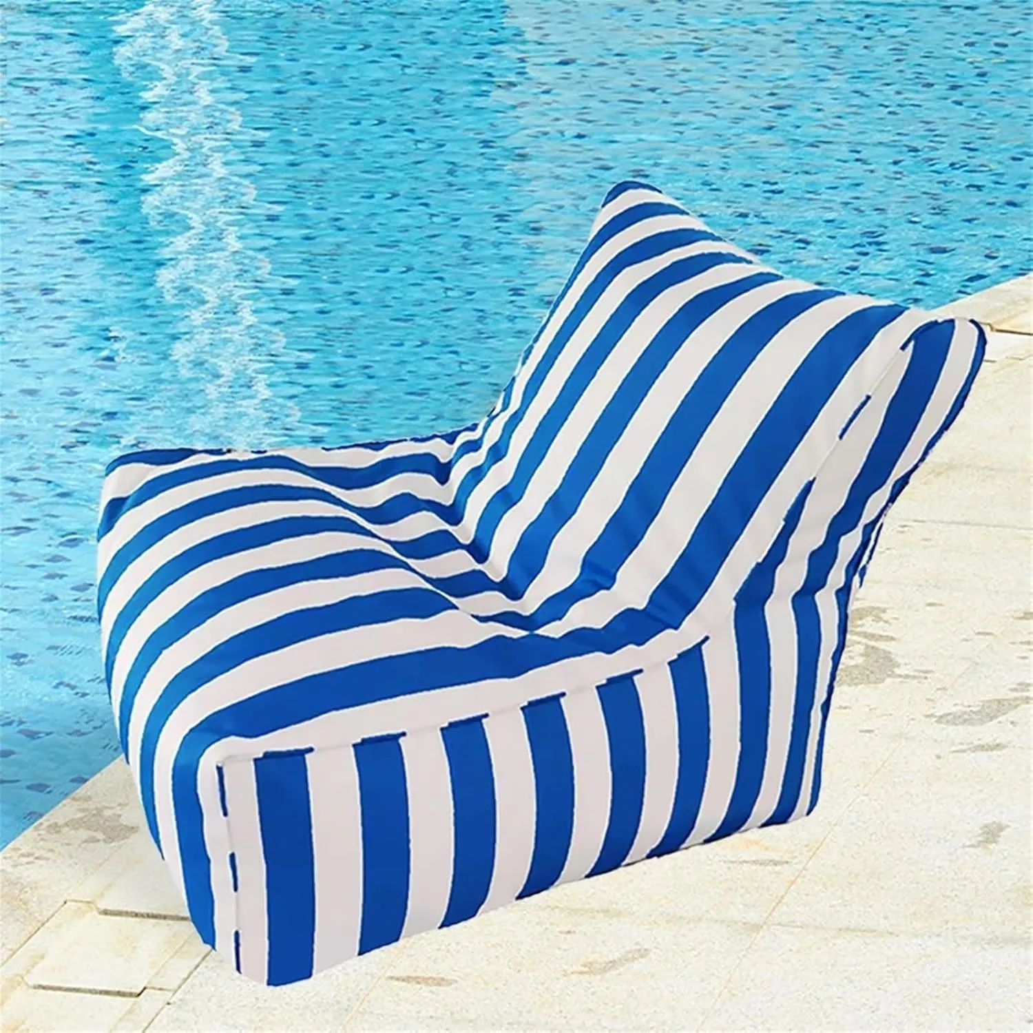 SXBCyan Floating Bean Bag for Pool - Outdoor Waterproof Bean Bag Chairs for Adults - Reusable Bean Bag for Swimming Without Filler Garden Beach Camp Beanbag Sofa Bed Puff Lounge(Gray Blue)