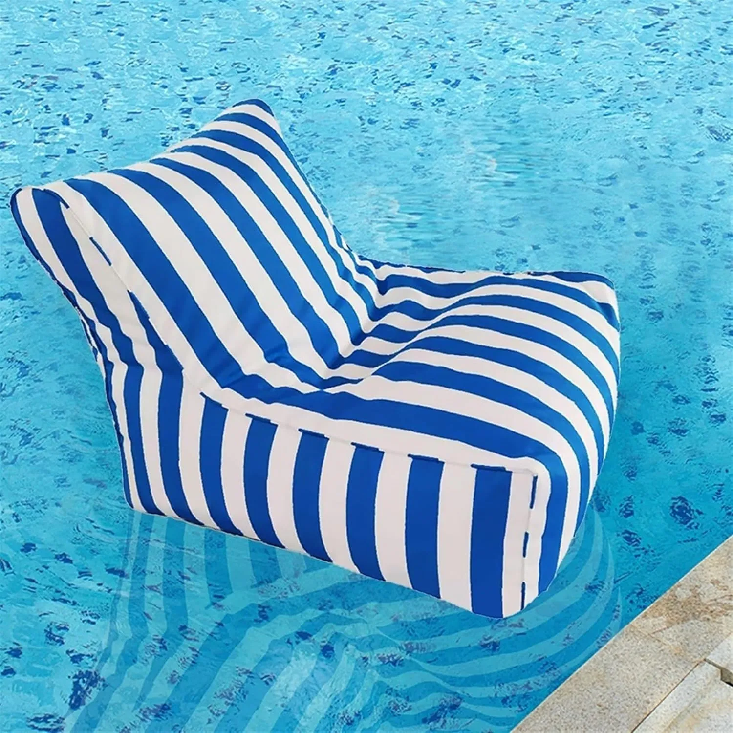 SXBCyan Floating Bean Bag for Pool - Outdoor Waterproof Bean Bag Chairs for Adults - Reusable Bean Bag for Swimming Without Filler Garden Beach Camp Beanbag Sofa Bed Puff Lounge(Gray Blue)