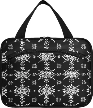 Symmetrical Flowers Travel Toiletry Bag for Women & men Hanging Portable Toiletry Bag Large Capacity Travel Bag for Hold Cosmetics Skin Care Products Toiletries Medium