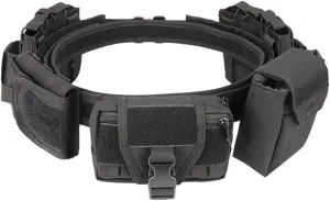 Tactical Battle Belt, Outdoor Quick Release Patrol Nylon Riggers Belts Equipped with Pocket Accessory Bag