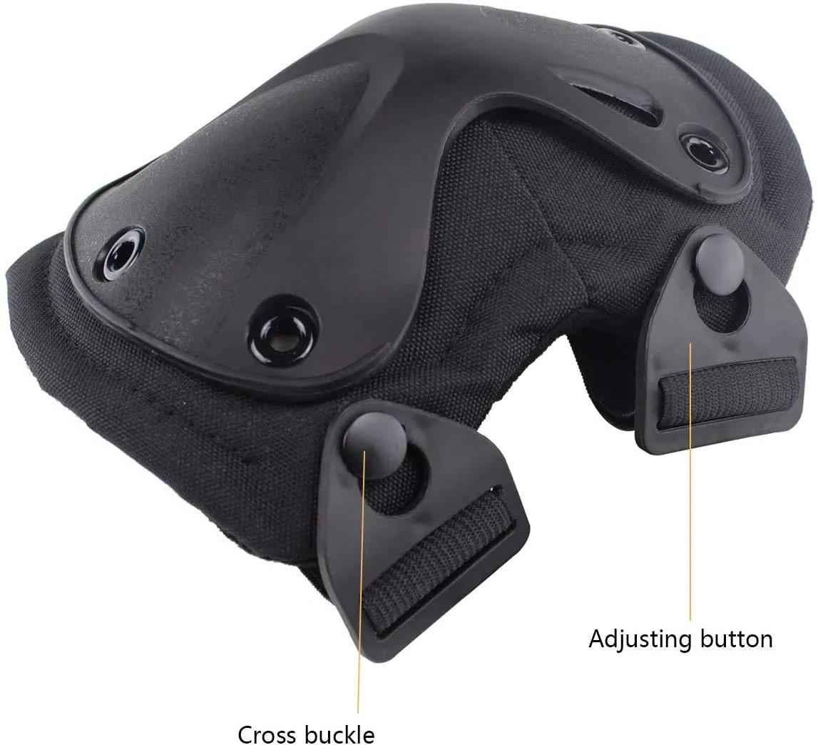 Tactical Camo Knee Pads and Elbow Pads Set for Airsoft Paintball Hunting Army Skate Outdoor Sports