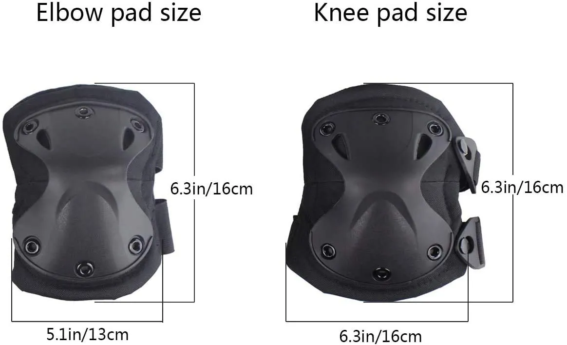 Tactical Camo Knee Pads and Elbow Pads Set for Airsoft Paintball Hunting Army Skate Outdoor Sports