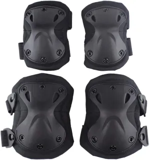 Tactical Camo Knee Pads and Elbow Pads Set for Airsoft Paintball Hunting Army Skate Outdoor Sports