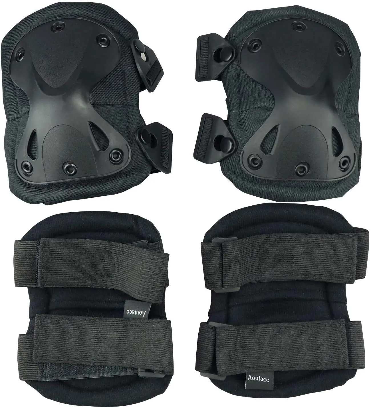 Tactical Camo Knee Pads and Elbow Pads Set for Airsoft Paintball Hunting Army Skate Outdoor Sports