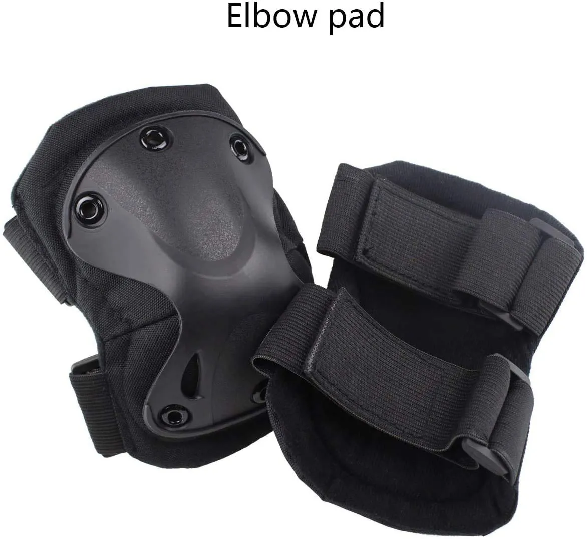Tactical Camo Knee Pads and Elbow Pads Set for Airsoft Paintball Hunting Army Skate Outdoor Sports