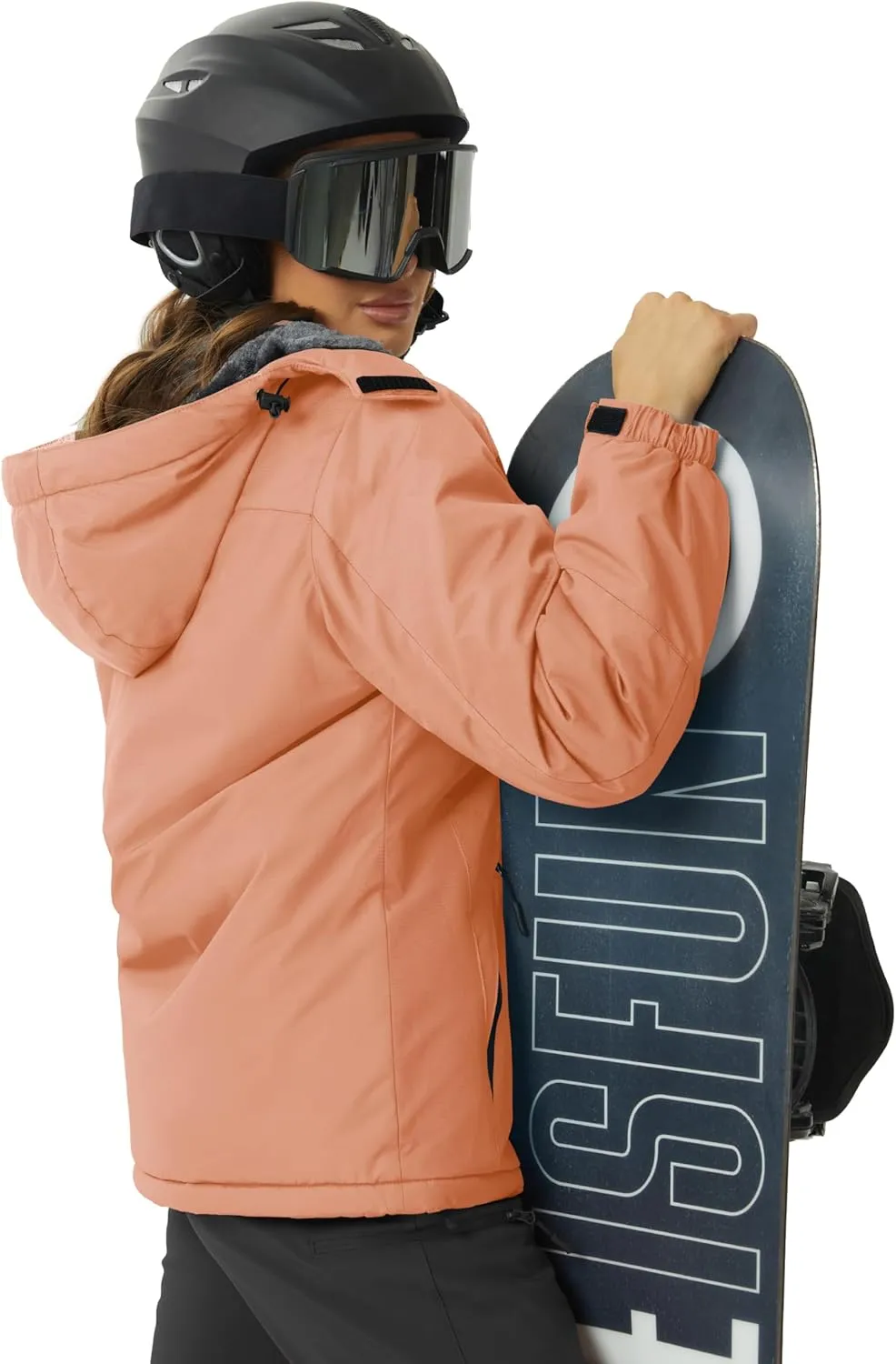 TACVASEN Women's Winter Jacket Waterproof Ski Jacket Hooded Fleece Lined Warm Snow Coat Mountain Windproof Rain Windbreaker