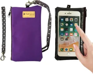 Tainada Phone Wristlet Purse 2 in 1 Pouch w/Clear View Window Touch Screen & Detachable Neck Strap Lanyard, Wristlet Strap for iPhone 16/15 Pro Max, 16/15 Plus; Samsung S24 , S23, A54 (Purple)
