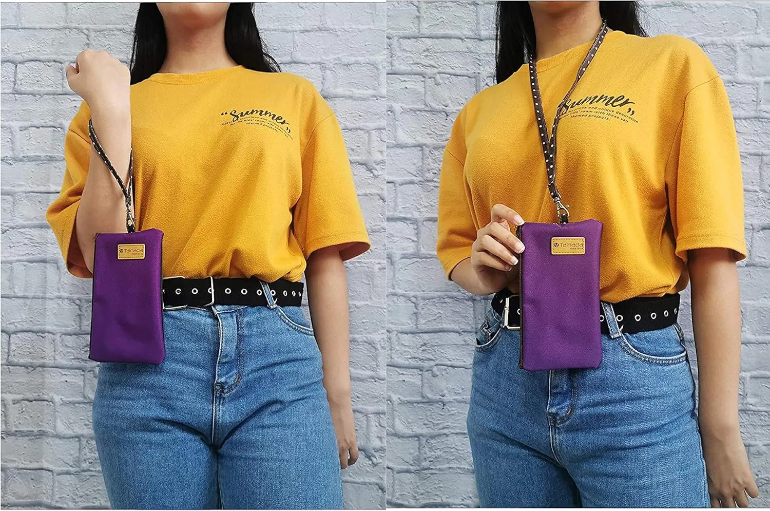 Tainada Phone Wristlet Purse 2 in 1 Pouch w/Clear View Window Touch Screen & Detachable Neck Strap Lanyard, Wristlet Strap for iPhone 16/15 Pro Max, 16/15 Plus; Samsung S24 , S23, A54 (Purple)