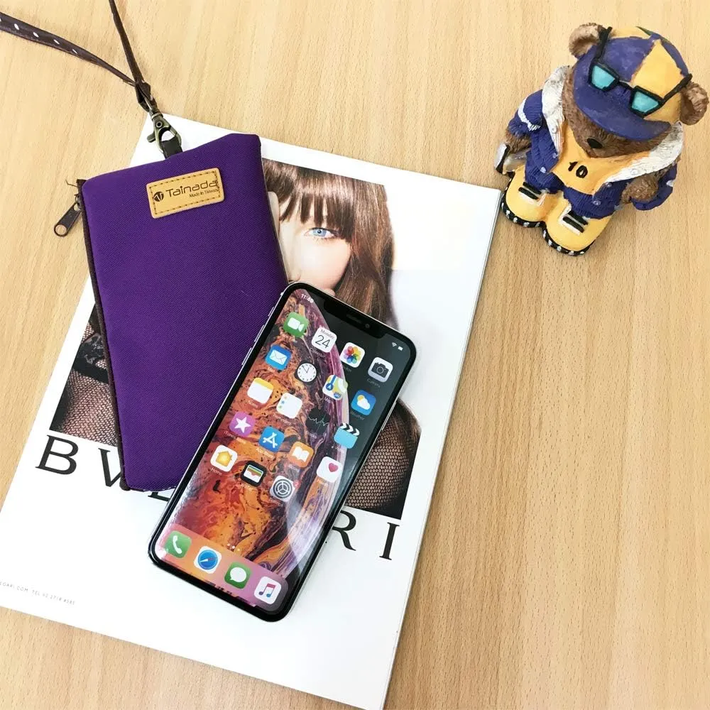 Tainada Phone Wristlet Purse 2 in 1 Pouch w/Clear View Window Touch Screen & Detachable Neck Strap Lanyard, Wristlet Strap for iPhone 16/15 Pro Max, 16/15 Plus; Samsung S24 , S23, A54 (Purple)
