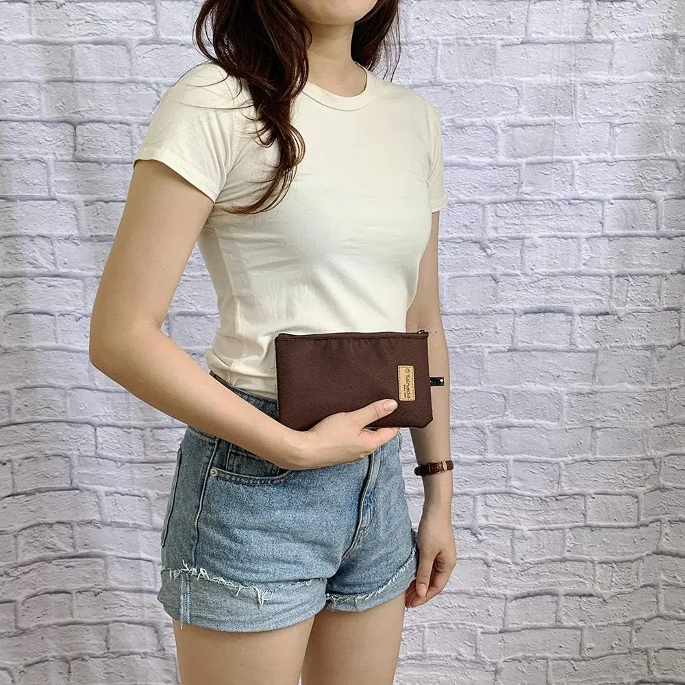 Tainada Phone Wristlet Purse 2 in 1 Pouch with Clear View Window Touch Screen & Detachable Neck Lanyard, Wristlet Strap for iPhone 11/12 Pro Max, Samsung S20 Ultra, Note 20 Ultra (Brown)
