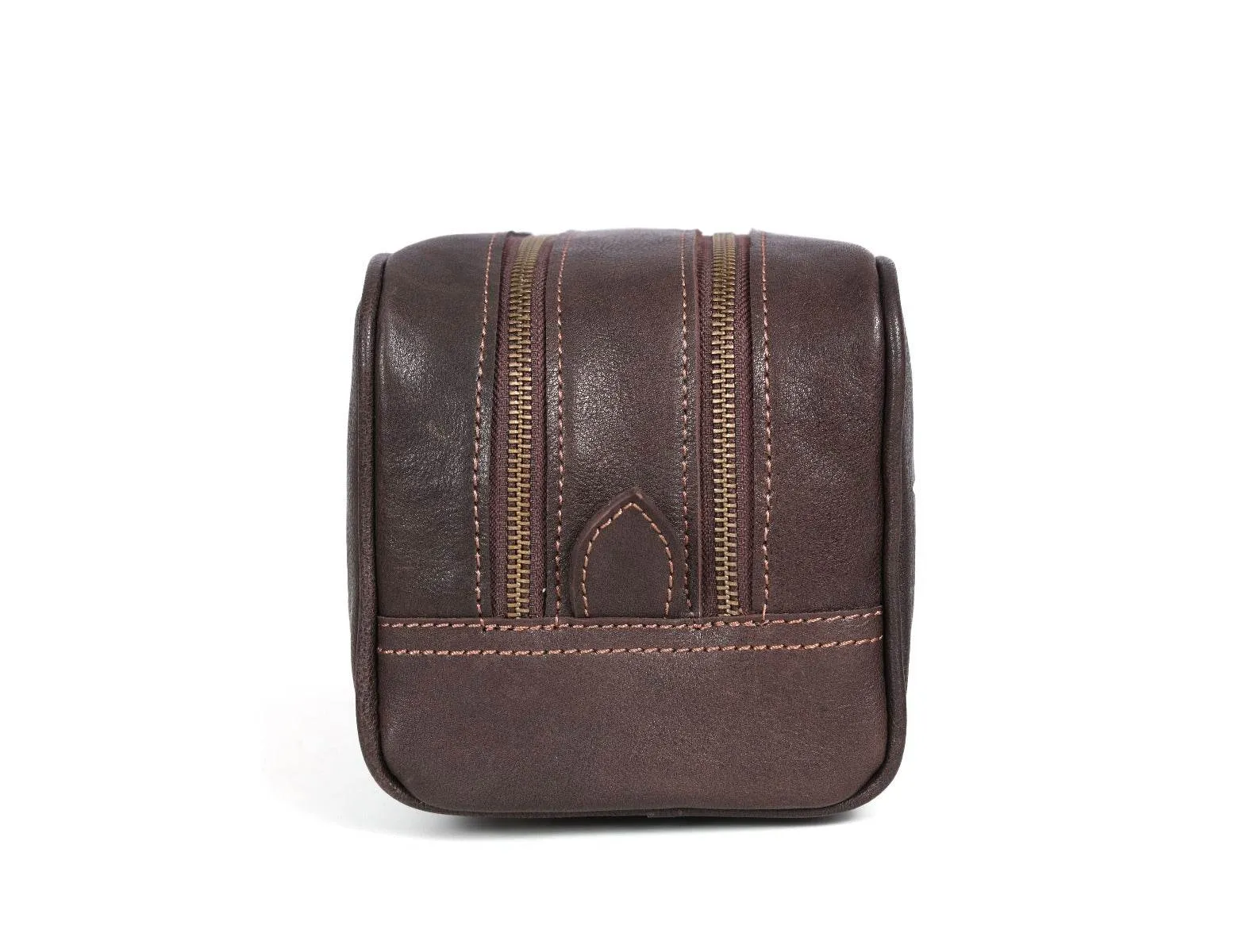 Tampa Leather Toiletry Bag - Hickory Brown