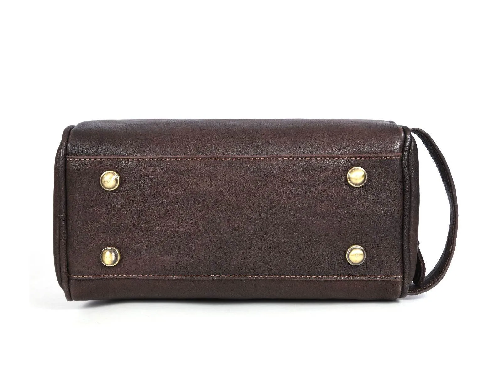 Tampa Leather Toiletry Bag - Hickory Brown