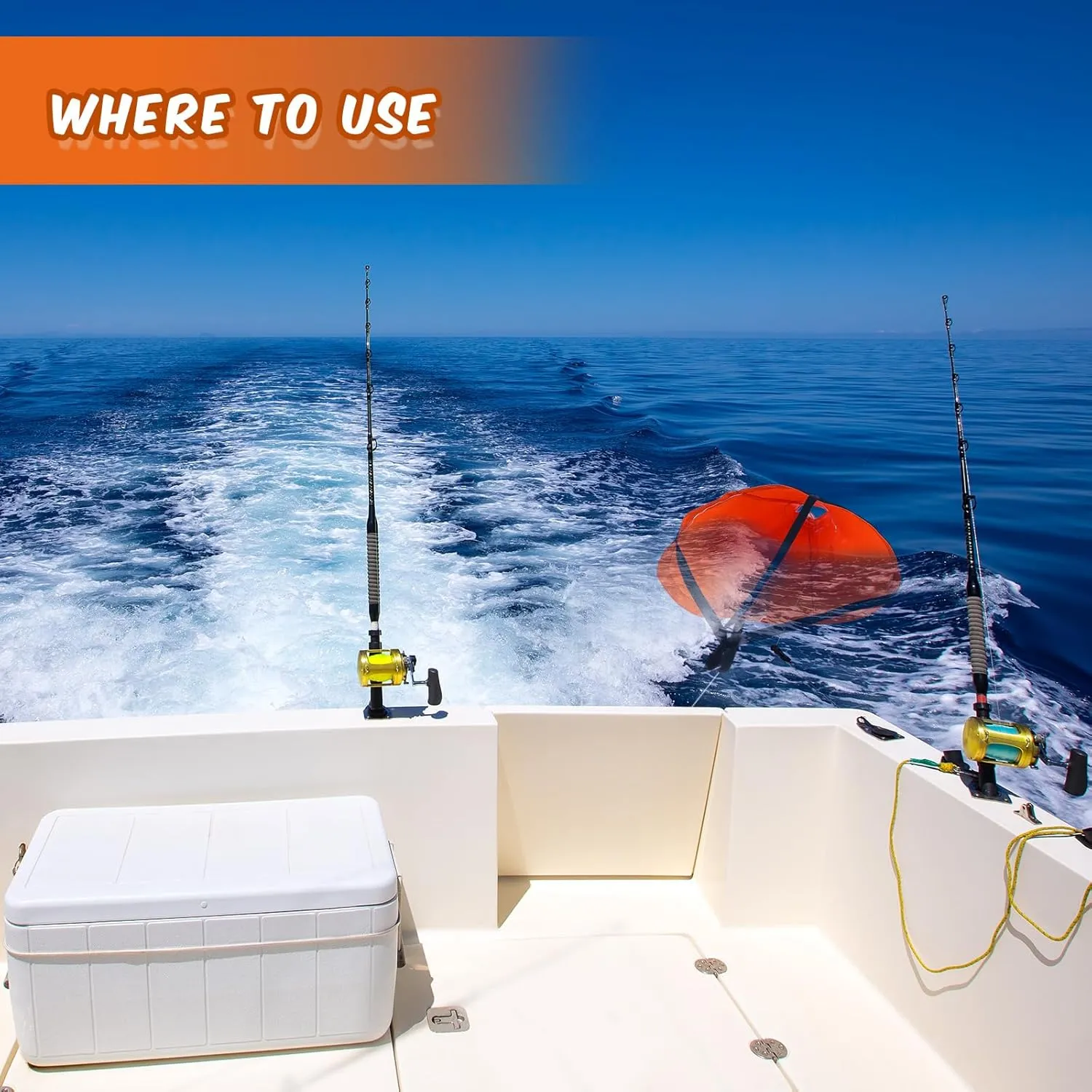 Tandefio Marine Boat Parachute Sea Anchor Drift Sock for Fishing Boat 250d Nylon Trolling Fishing Drogue for Inflatable Sail Drift Anchor for Kayak Pontoon