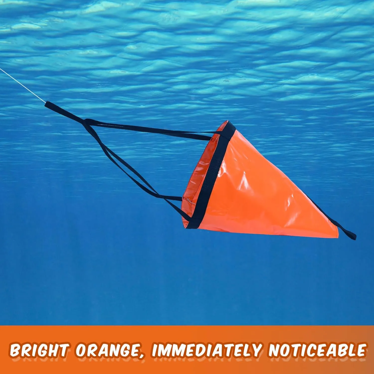 Tandefio Marine Boat Parachute Sea Anchor Drift Sock for Fishing Boat 250d Nylon Trolling Fishing Drogue for Inflatable Sail Drift Anchor for Kayak Pontoon