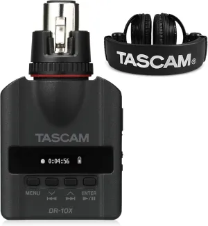 TASCAM DR-10X XLR Micro Audio Recorder and Studio Headphones