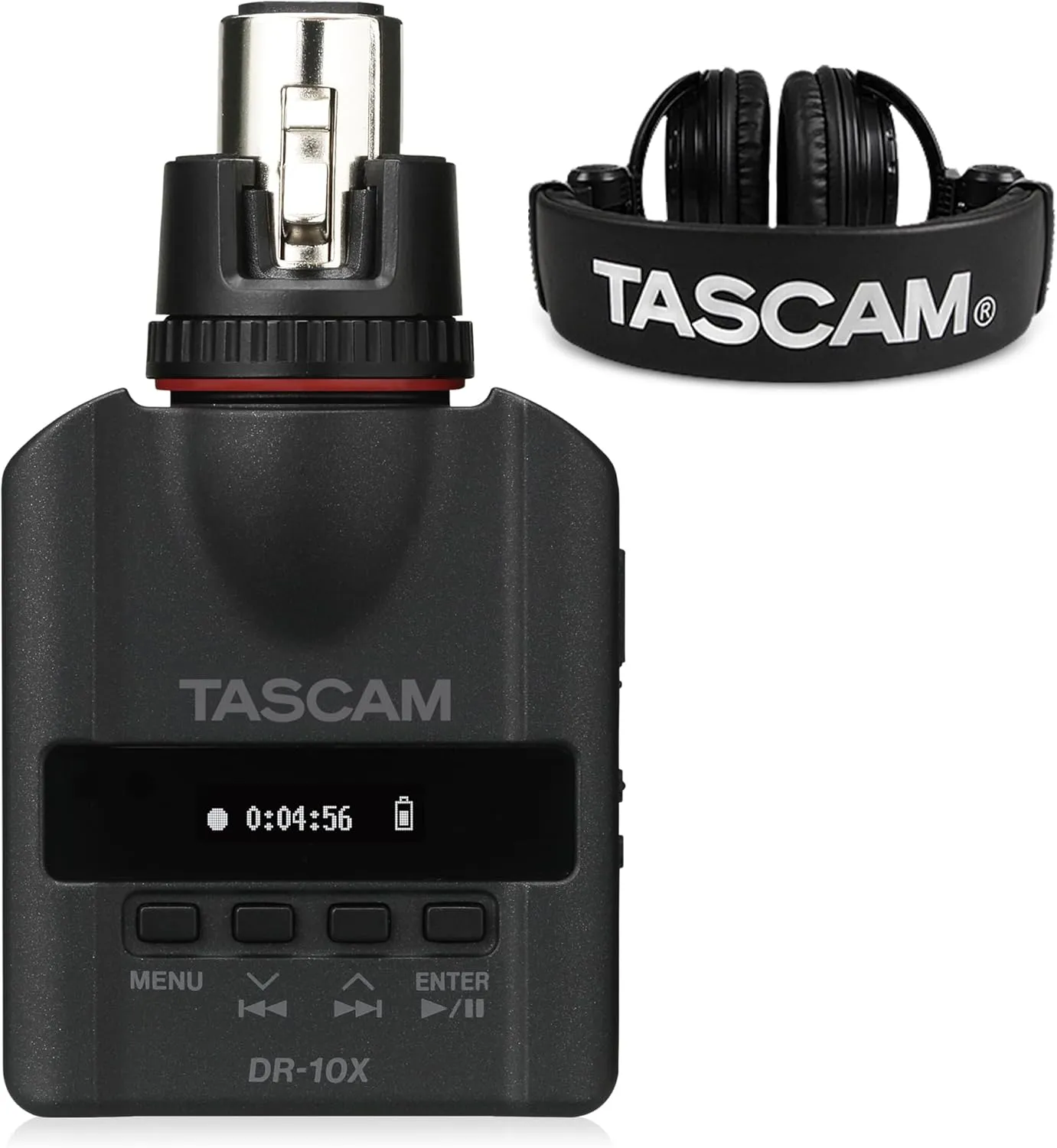 TASCAM DR-10X XLR Micro Audio Recorder and Studio Headphones