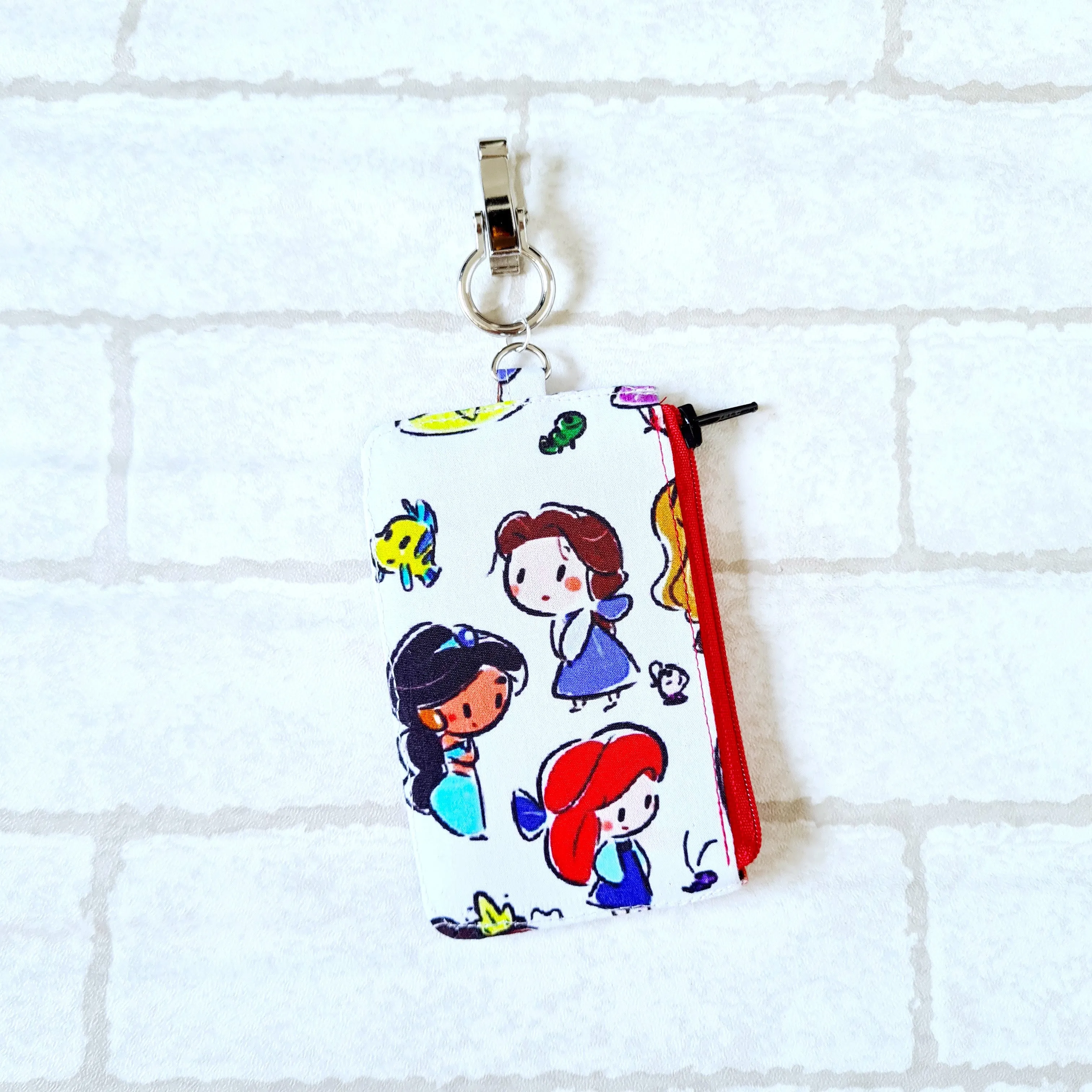 Teacher's Day Gift | Clear Card Holder Pouch with charm | Handy Card Pouch Design 9 Princess