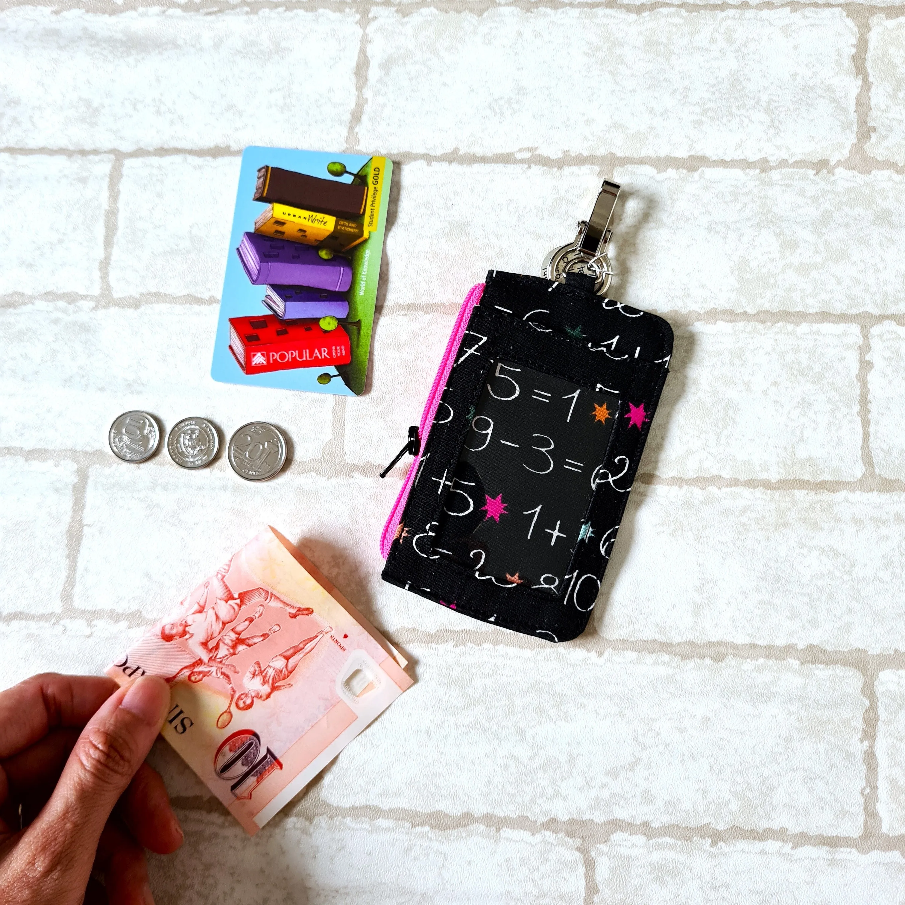 Teacher's Day Gift | Clear Card Holder Pouch with charm | Handy Card Pouch Design 9 Princess