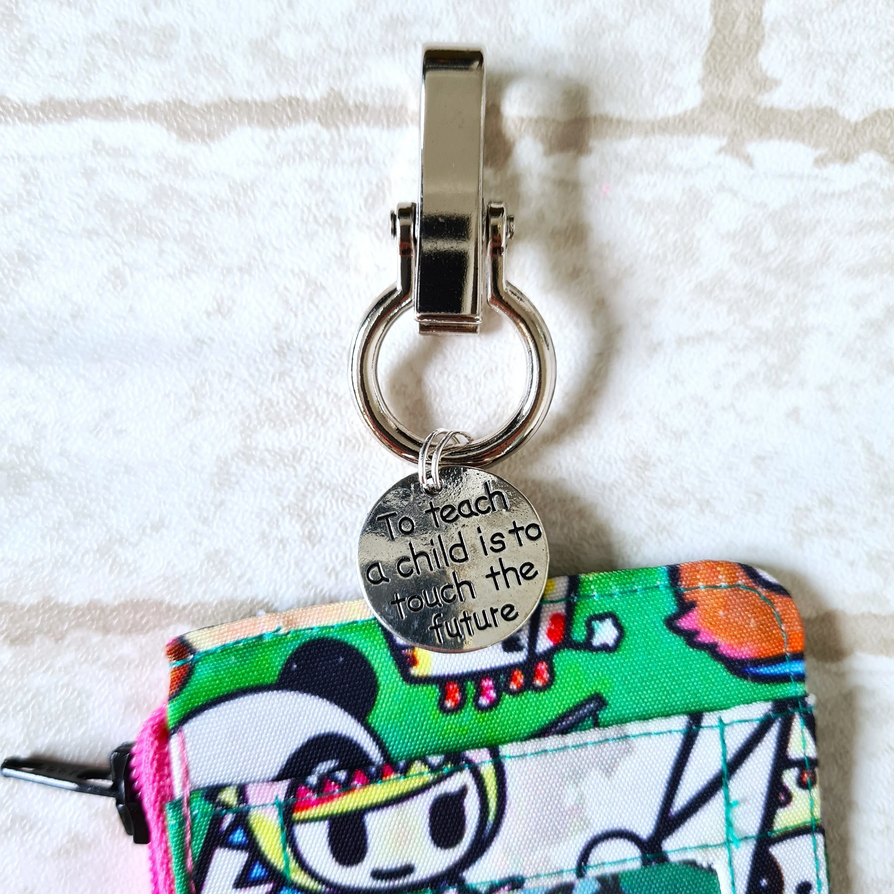 Teacher's Day Gift | Clear Card Holder Pouch with charm | Handy Card Pouch Design 9 Princess