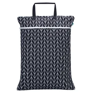 Teamoy Travel Hanging Wet Dry Bag Organizer (24.7 x 18 inches) with Two Compartments for Cloth Diaper, Laundry, Swimsuits and More, Easy to Hang Everywhere(L, Black Arrow)