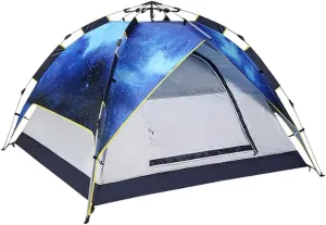 Tent Outdoor 3-4 People Rainproof Family Camping Quick- Double-Layer Camping Thickened Double Hydraulic Tent Outdoor Camping Adventure Winter Fishing Tent (Color : A)