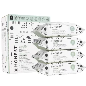 The Honest Company Clean Conscious Multi-Use Wipes | Hypoallergenic   Unscented for Sensitive Skin | Over 99% Water, Compostable, Plant Based, Baby Wipes | Pattern Play, 288 Count