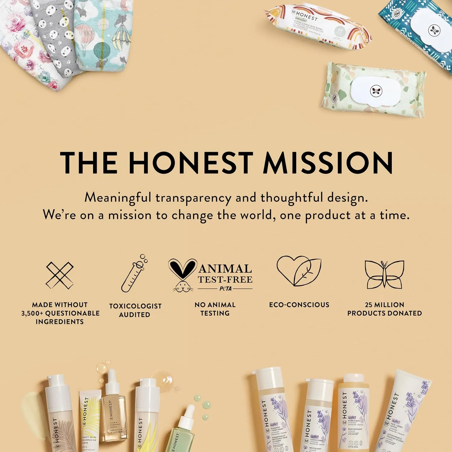 The Honest Company Clean Conscious Multi-Use Wipes | Hypoallergenic   Unscented for Sensitive Skin | Over 99% Water, Compostable, Plant Based, Baby Wipes | Pattern Play, 288 Count