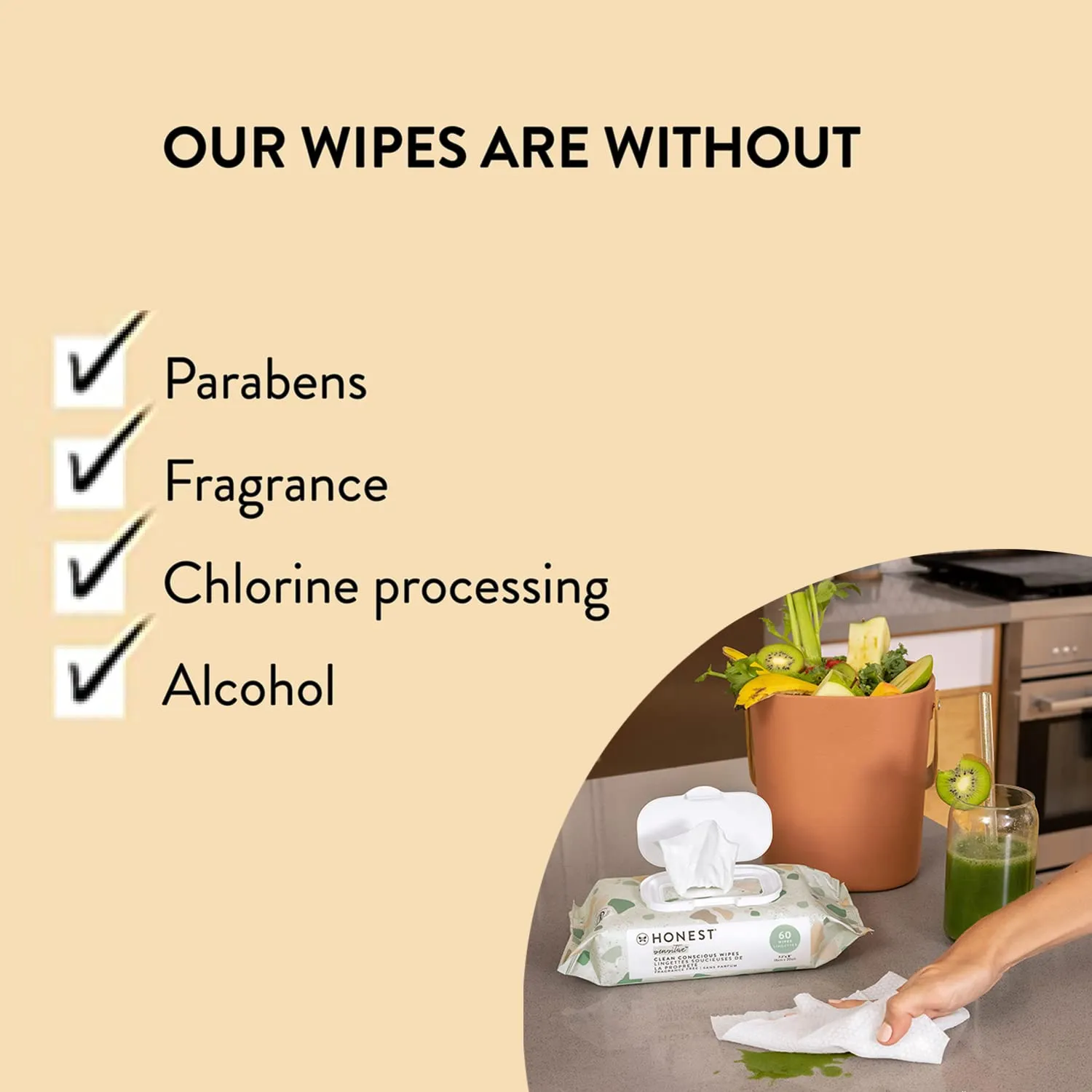 The Honest Company Clean Conscious Multi-Use Wipes | Hypoallergenic   Unscented for Sensitive Skin | Over 99% Water, Compostable, Plant Based, Baby Wipes | Pattern Play, 288 Count