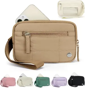The Iris' Wallet 2nd Gen, Women's Waterproof Nylon Quilted 3 Zipper Purse Wallet With ID Window